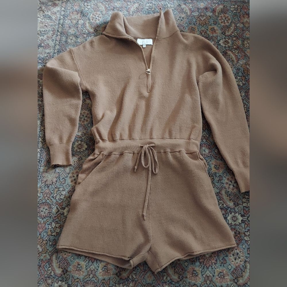 L'Academie Shannon Romper in Tan/Brown Size XXS